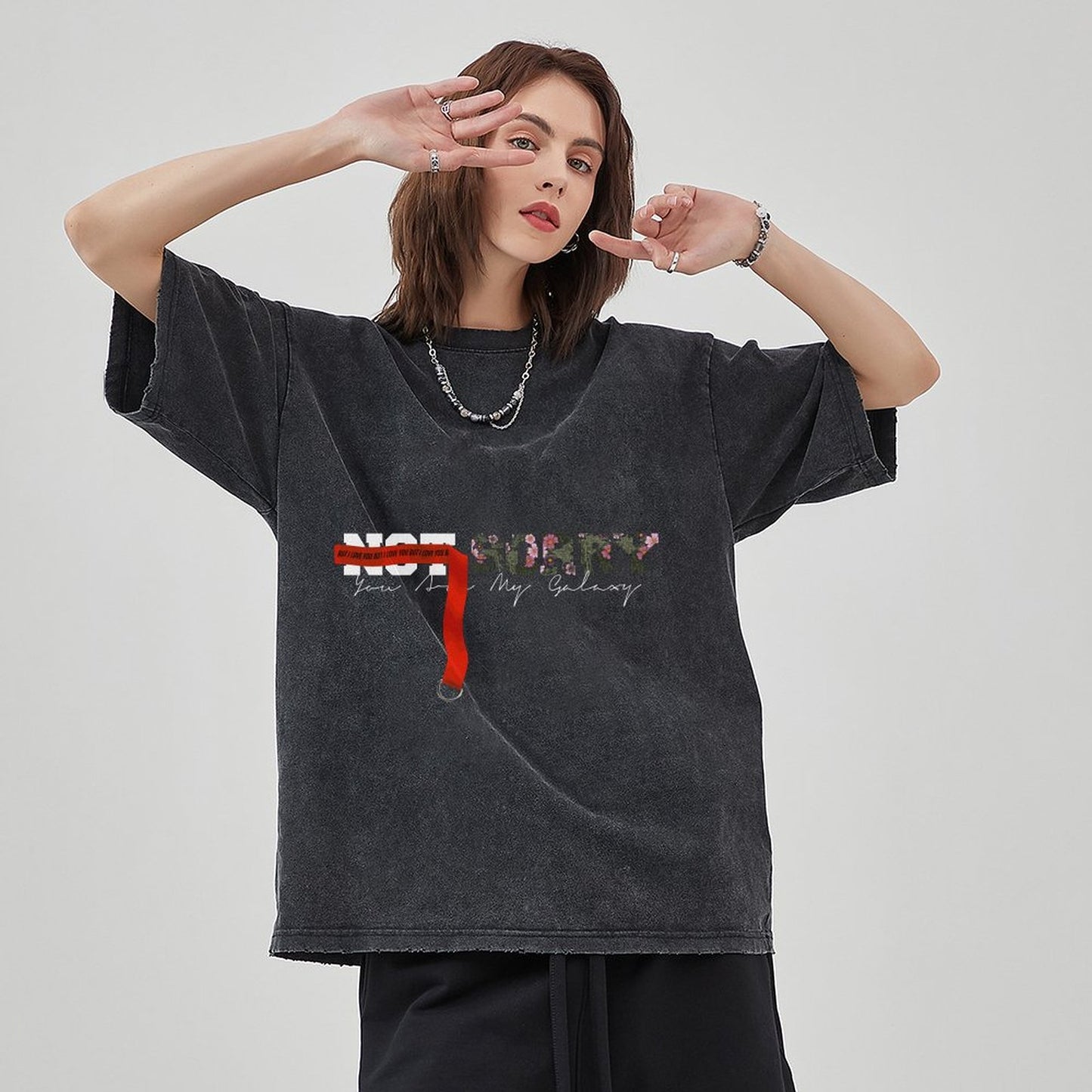 Unisex Vintage Solid Wash T-Shirts 2305102849