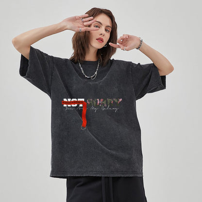 Unisex Vintage Solid Wash T-Shirts 2305102849