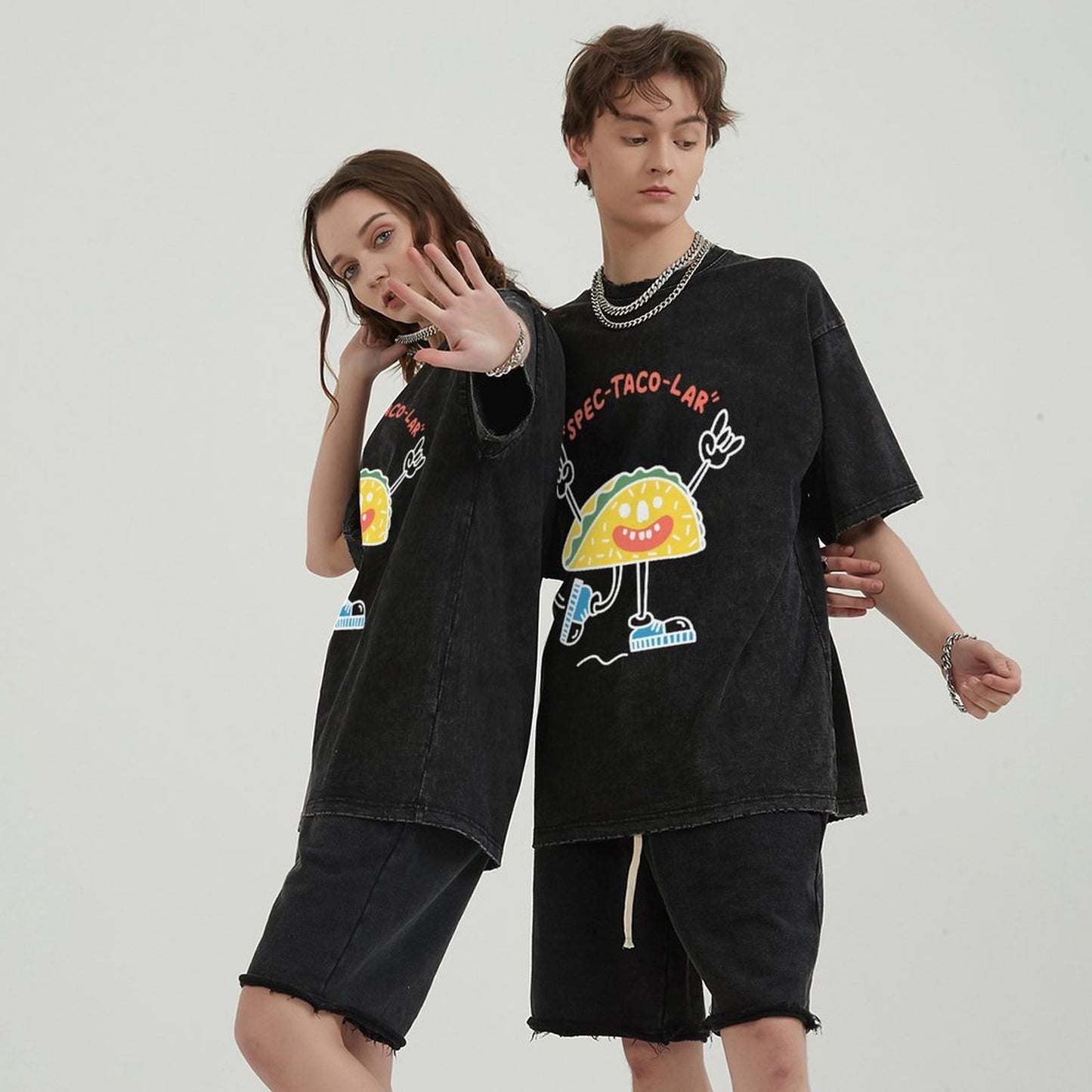 Unisex Vintage Solid Wash T-Shirts 2305103534