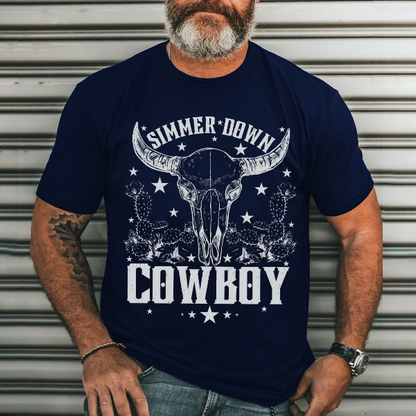 Cowboy Men's Casual Printed T-Shirt