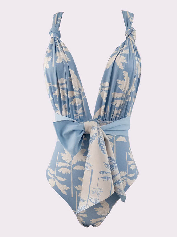 Fashion Print Beach One Piece Swimsuit and Cover Up