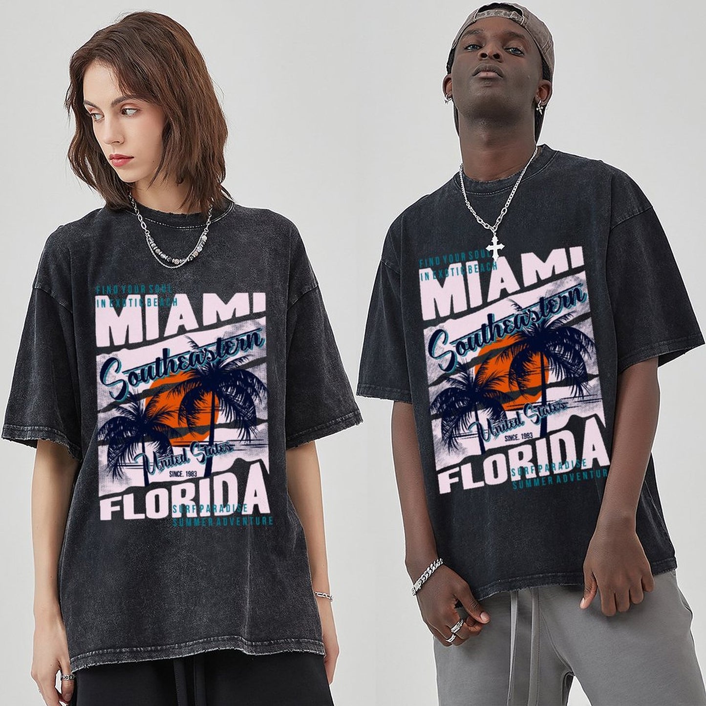 Unisex Vintage Solid Wash T-Shirts 2305101927