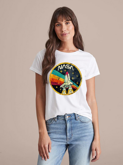 Unisex Round Neck Casual Printed Short Sleeve T-Shirt