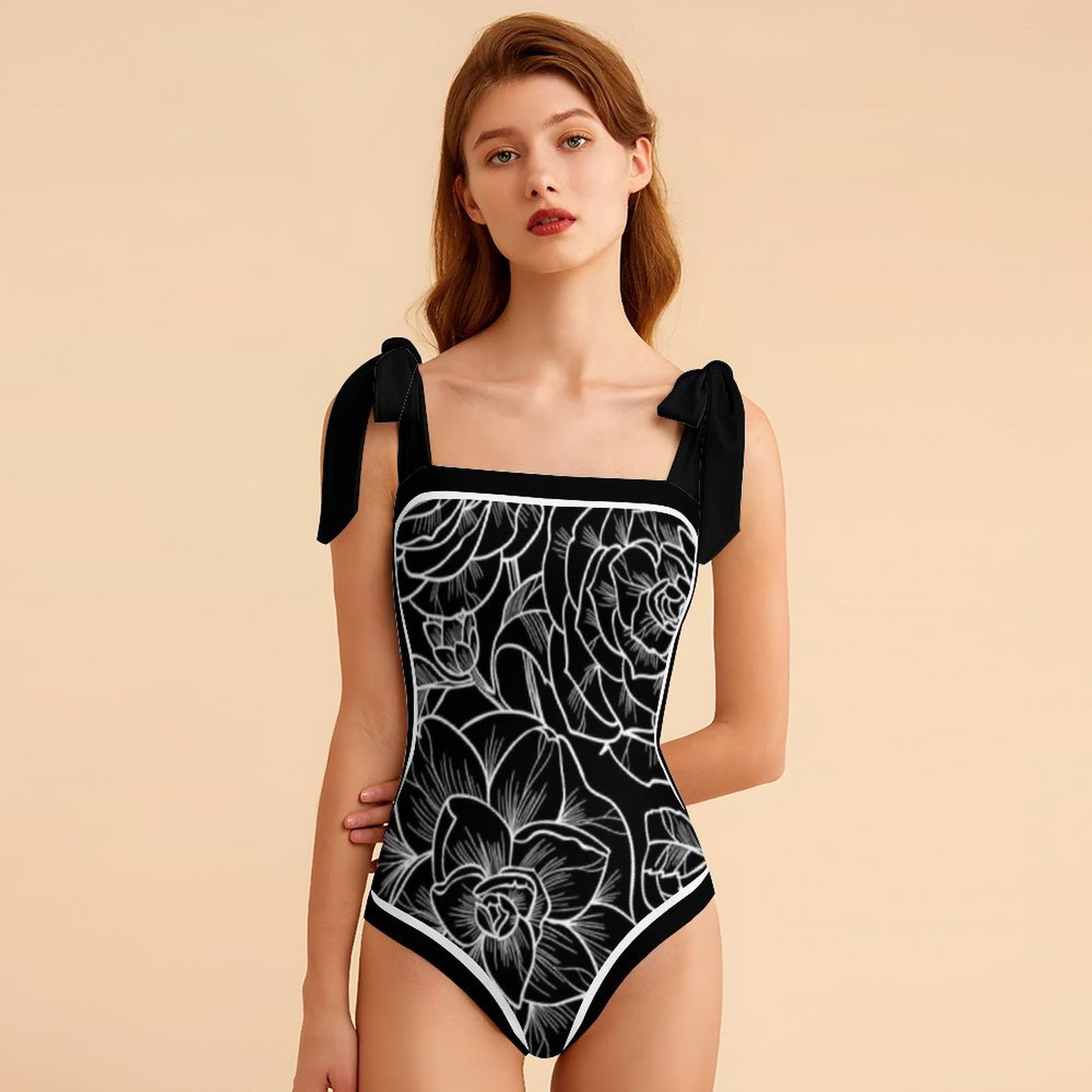 Fashion Printed One Piece Swimsuit And Cover Up 2305106478