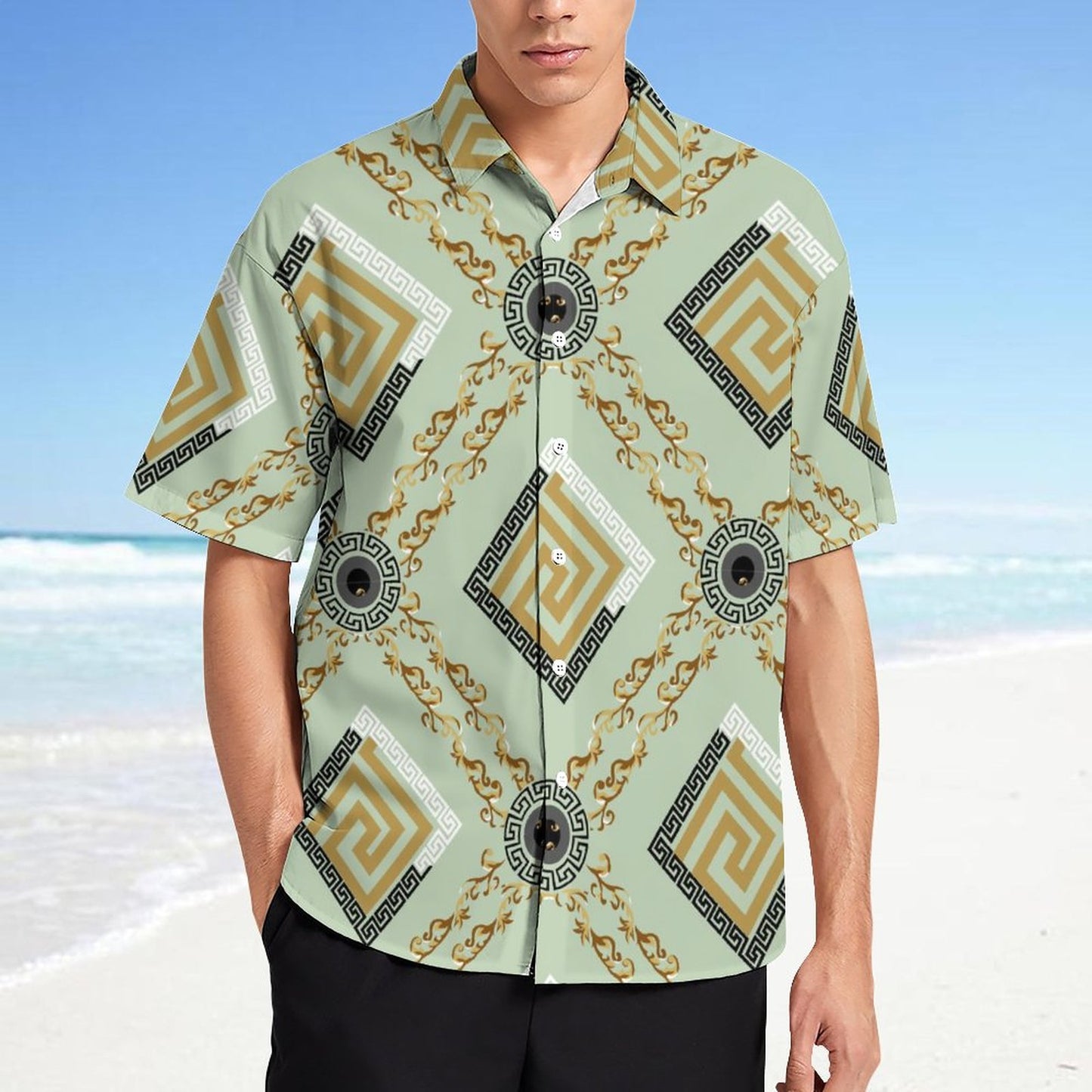 Men's Fashion Casual Printed Short Sleeve Shirts 2306101331