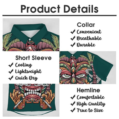 Men's TIKI Print Casual Short Sleeve Shirt 2306102577