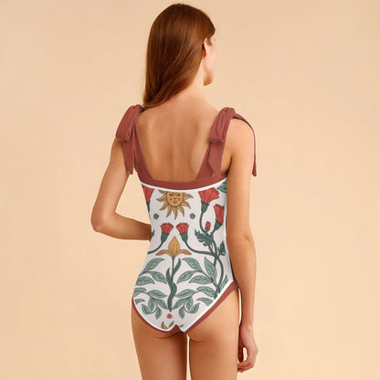 Fashion Printed One Piece Swimsuit And Cover Up 2306102472