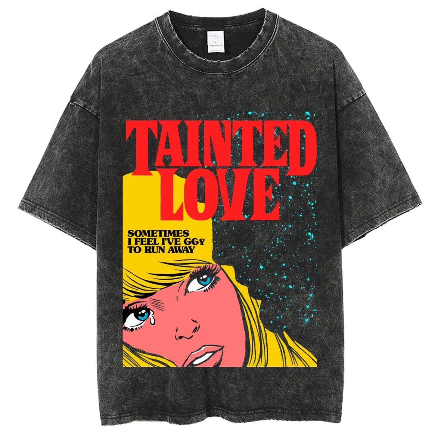 Tainted Love Unisex Vintage Solid Wash Denim T-Shirts