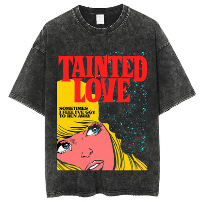 Tainted Love Unisex Vintage Solid Wash Denim T-Shirts