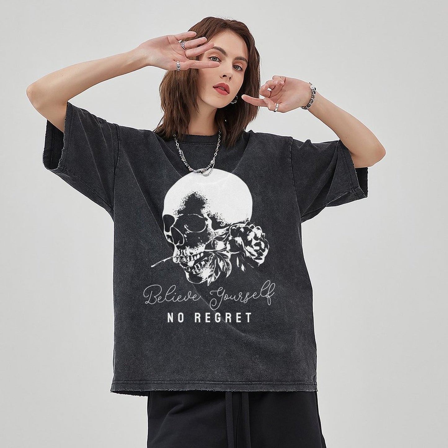 Mens Cotton Wash Solid T-Shirts Oversized Unisex Short Sleeve Streetwear Rap Hip Hop Basic Tee Tops 2305101629