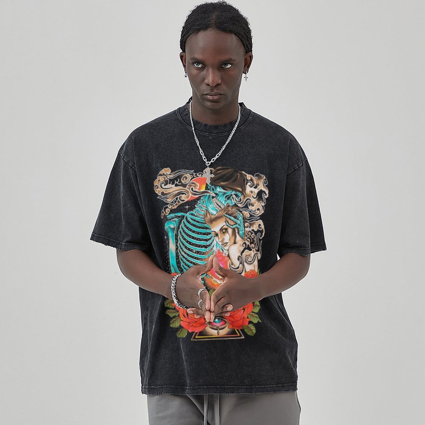 Unisex Vintage Solid Wash T-Shirts 2305104075