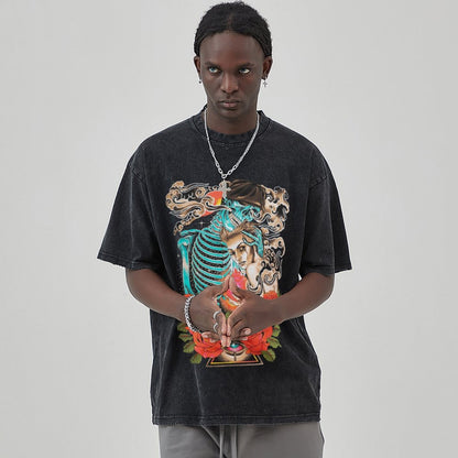 Unisex Vintage Solid Wash T-Shirts 2305104075