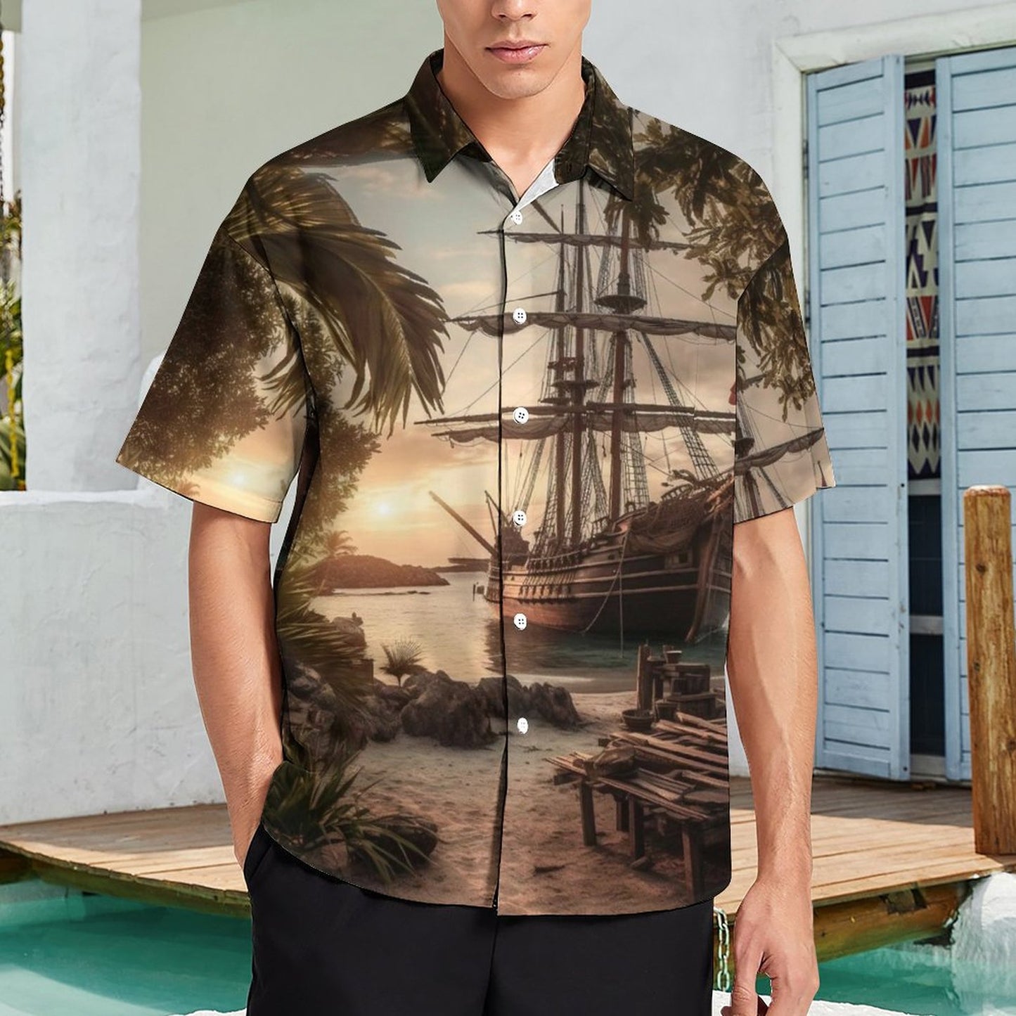 Men's Hawaiian Casual Short Sleeve Shirt 2306104247