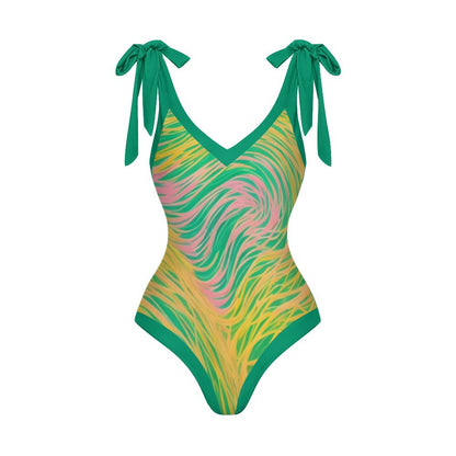 Casual Printed One Piece Swimsuit And Cover Up 2305104482