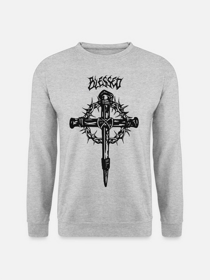Unisex Round Neck Casual Cross Printed Long Sleeve Sweatshirt