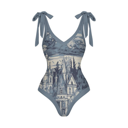 Casual Printed One-Piece Swimsuit And Cover Up 2305102459