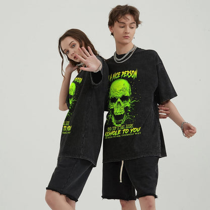 Unisex Vintage Solid Wash T-Shirts 2305104083