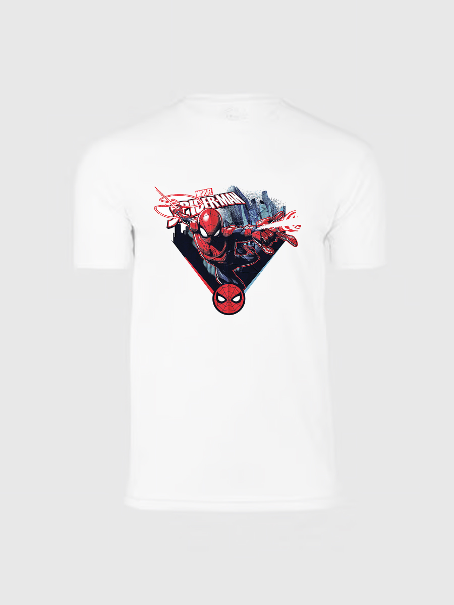Men's Casual Marvel Spider-Man Printed Round Neck Short Sleeve T-Shirt