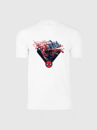 Men's Casual Marvel Spider-Man Printed Round Neck Short Sleeve T-Shirt