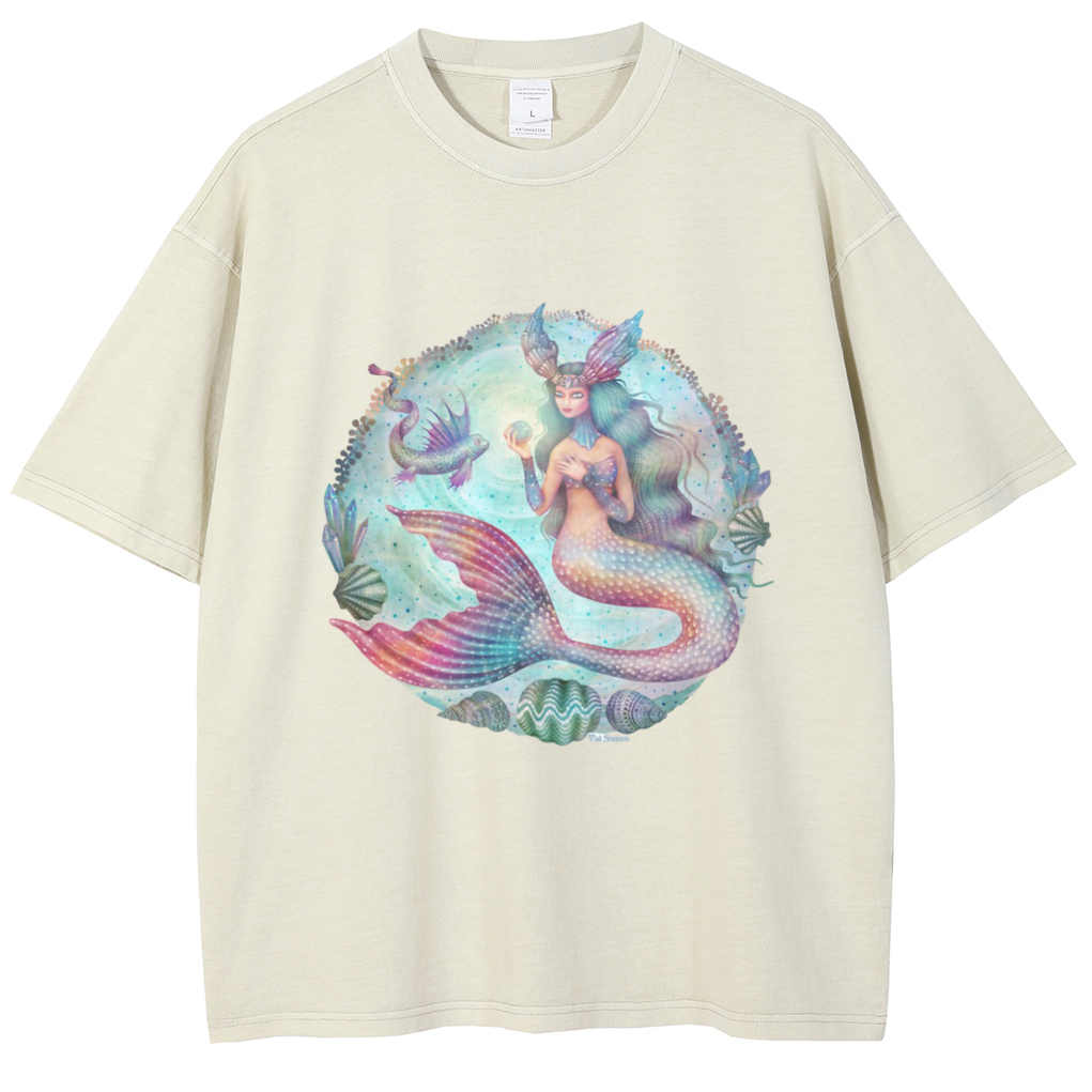 Mens Cotton Wash Solid T-Shirts Oversized Unisex Short Sleeve Streetwear Rap Hip Hop Basic Tee Tops