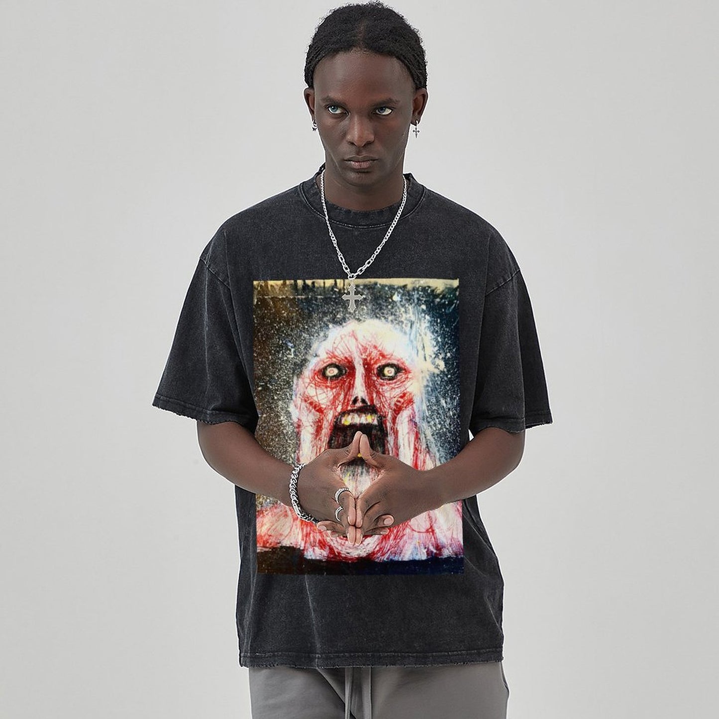 Unisex Vintage Solid Wash T-Shirts 2305104076