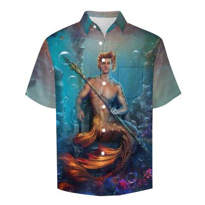 Men's Hawaiian Print Lapel Shirt 2304107116
