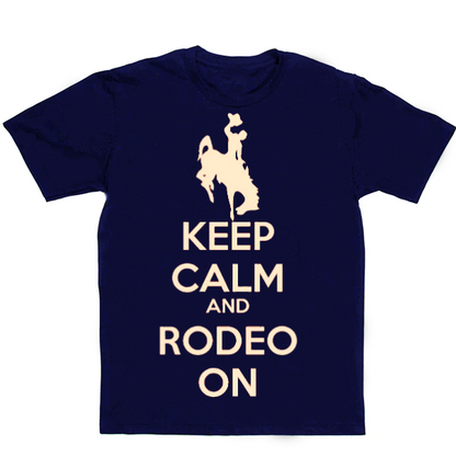 Keep Calm and Rodeo on Men's Casual Printed T-Shirt
