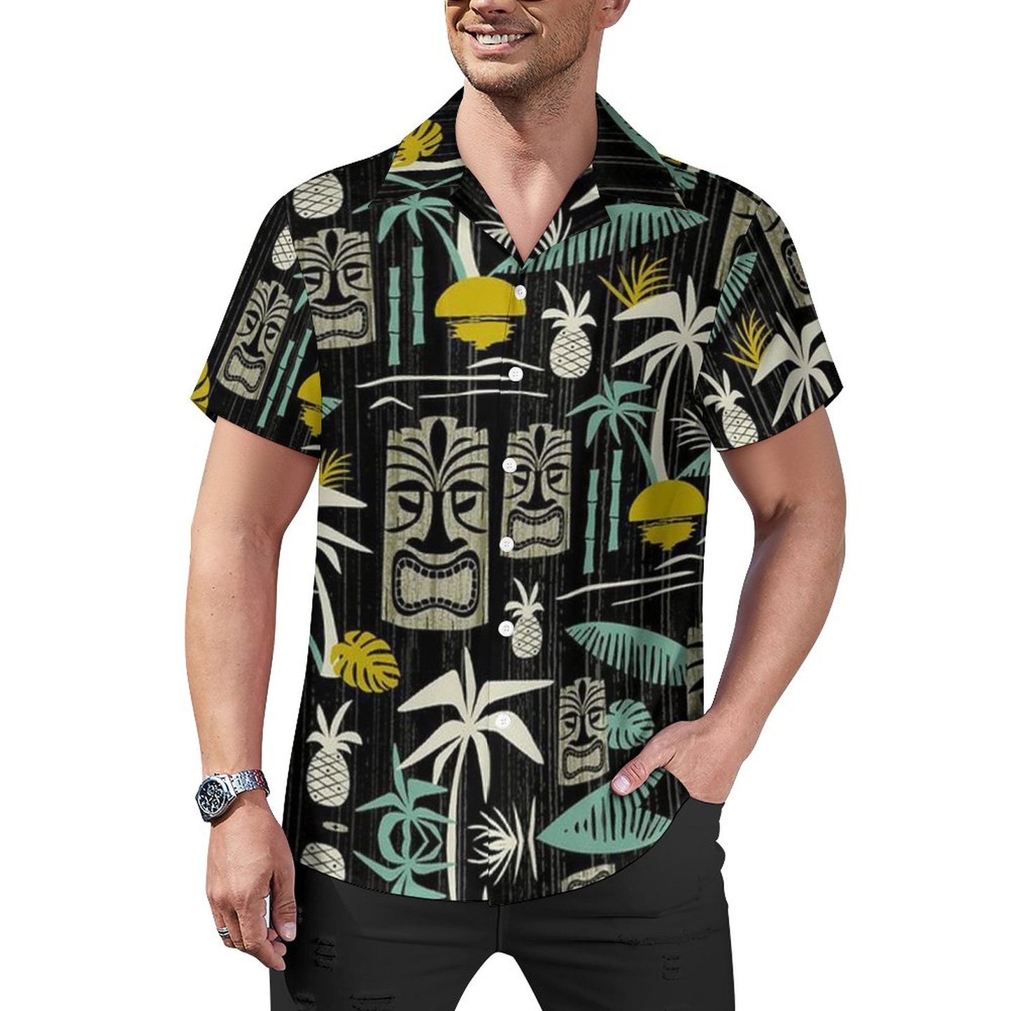 Men's Hawaiian Casual Short Sleeve Shirt 2305102401