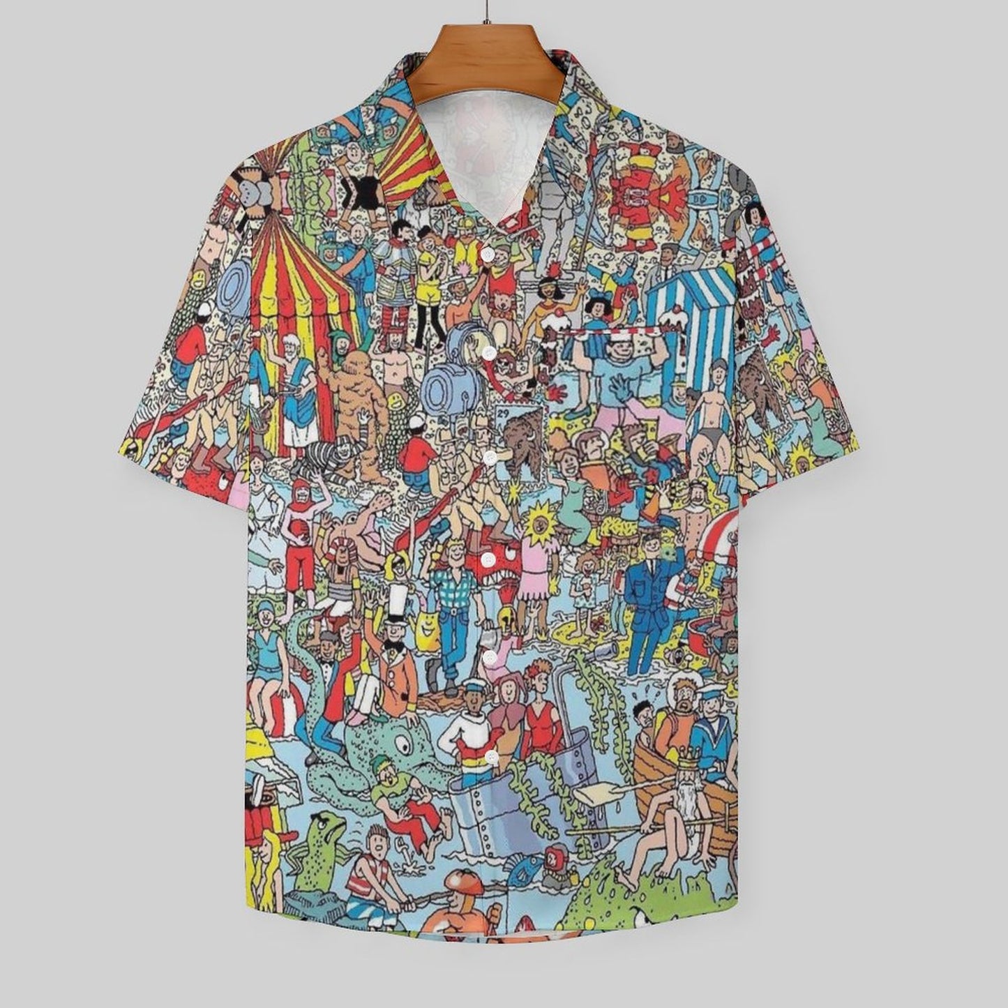 Men's Find Game Printed Casual Short Sleeve Shirt 2306102367