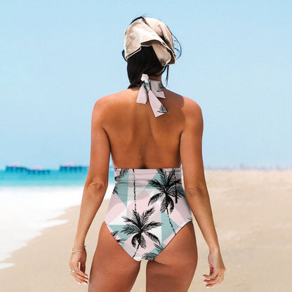 Casual Printed One Piece Swimsuit And Cover Up 2306102056