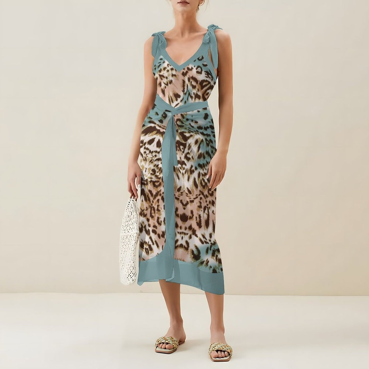 Casual Printed One-Piece Swimsuit And Cover Up 2305102870