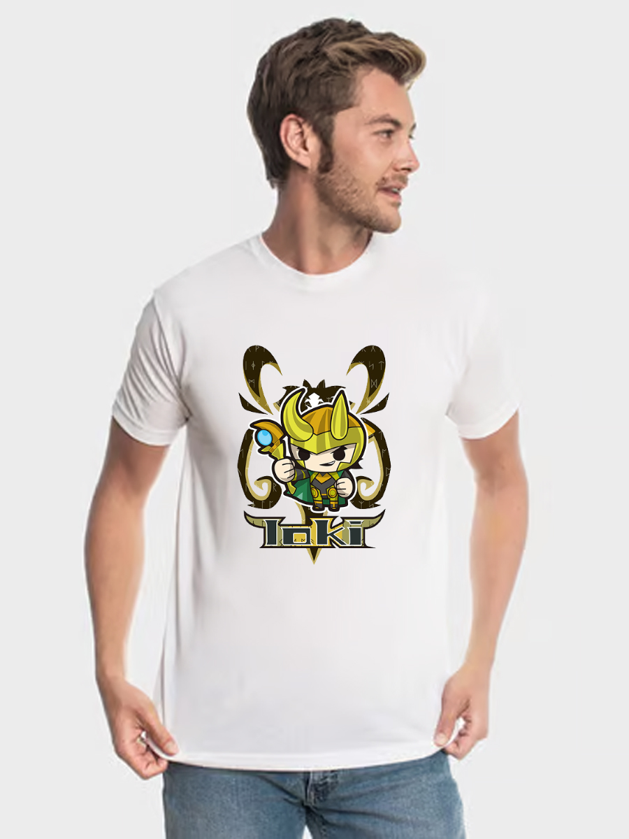 Men's Casual Little Loki Printed Round Neck Short Sleeve T-Shirt