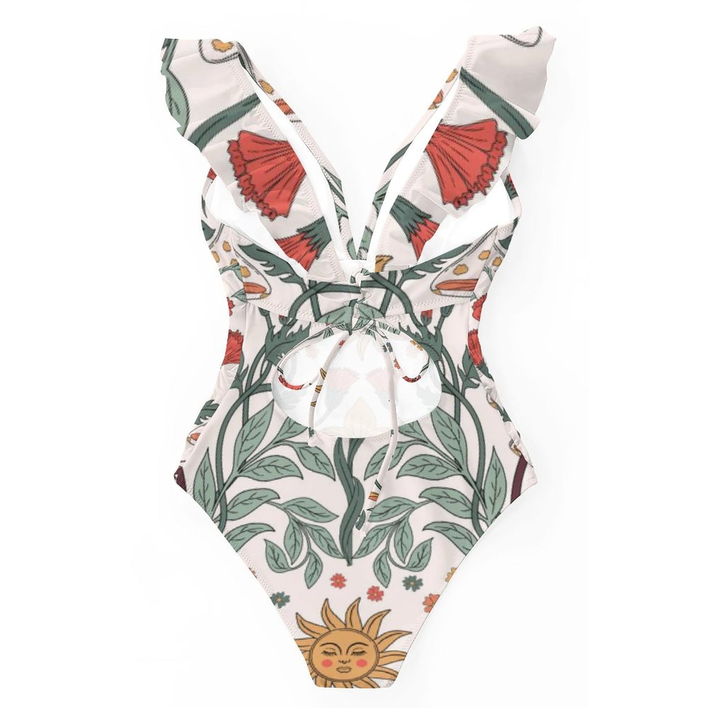 Casual Printed One Piece Swimsuit And Cover Up 2306102471