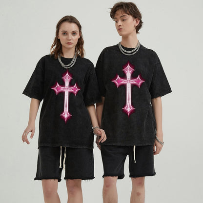 Unisex Vintage Solid Wash T-Shirts 2305103942