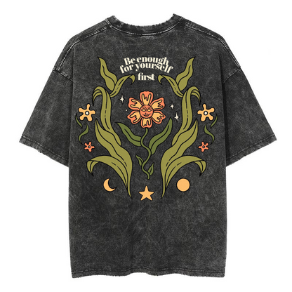 Mens Cotton Wash Solid T-Shirts Oversized Unisex Short Sleeve Streetwear Rap Hip Hop Basic Tee Tops