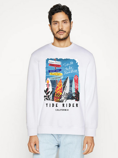 Unisex Round Neck Casual Tide Rider Printed Long Sleeve Sweatshirt