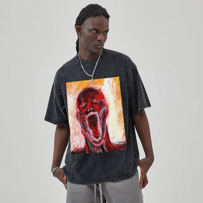 Unisex Vintage Solid Wash T-Shirts 2305104079