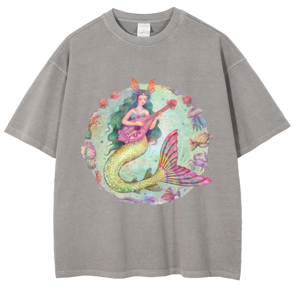 Mens Cotton Wash Solid T-Shirts Oversized Unisex Short Sleeve Streetwear Rap Hip Hop Basic Tee Tops