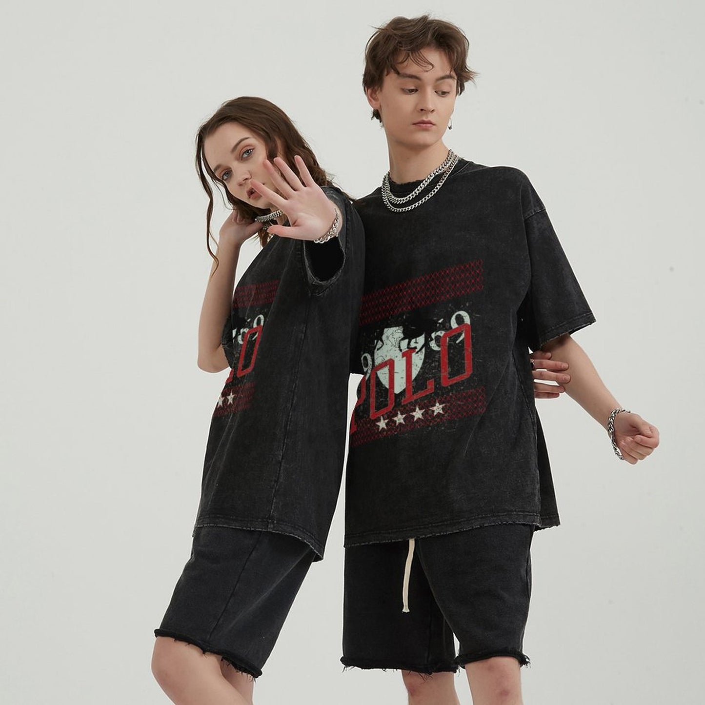 Unisex Vintage Solid Wash T-Shirts 2305102640