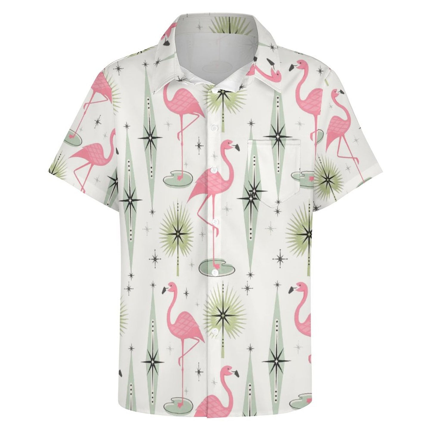 Men's Hawaiian Flamingo Print Vacation Shirt 2306101860