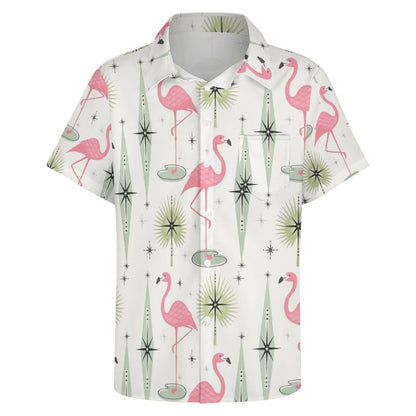 Men's Hawaiian Flamingo Print Vacation Shirt 2306101860