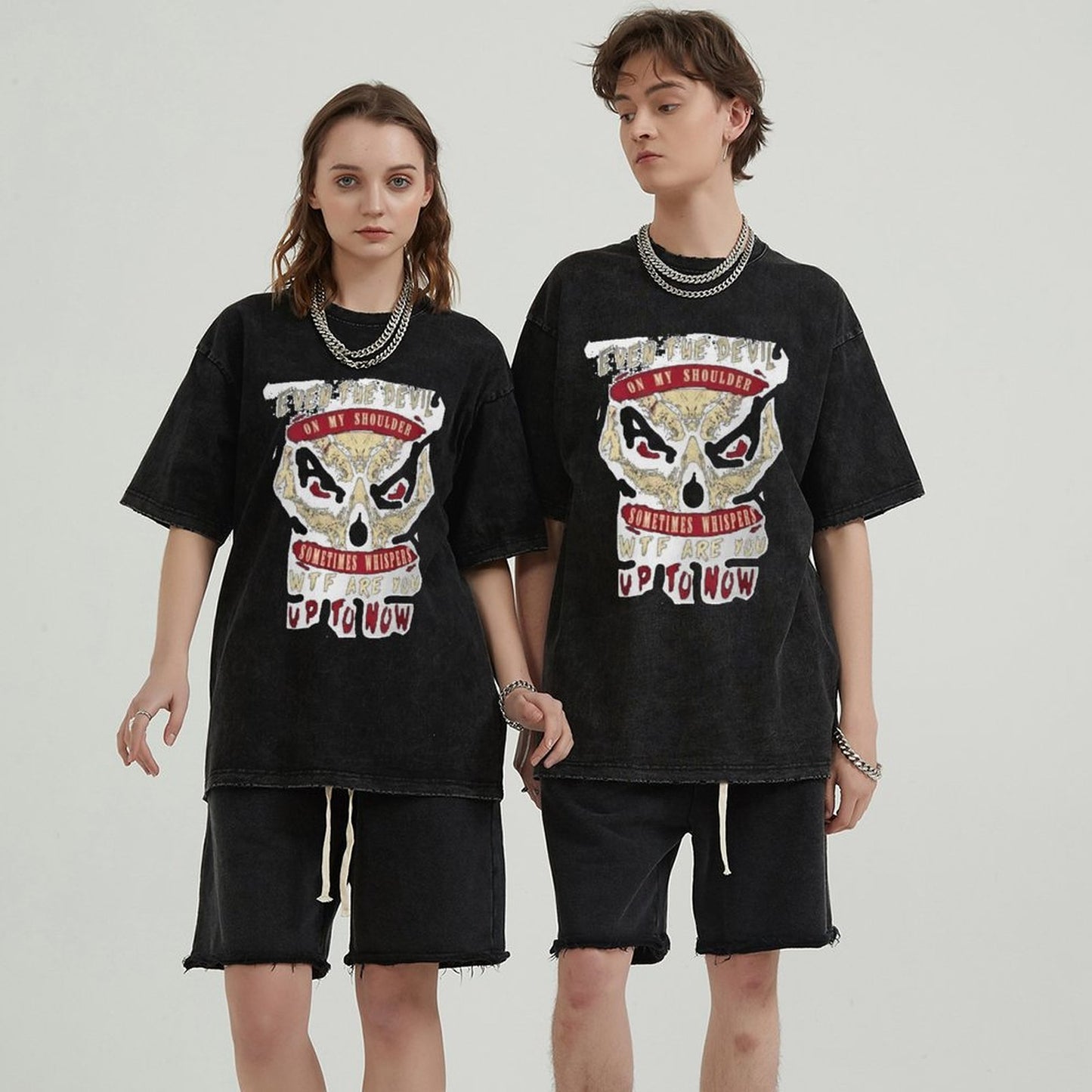 Unisex Vintage Solid Wash T-Shirts 2305104069