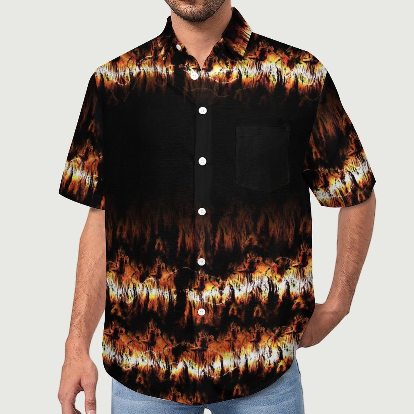 Men's Flame Vacation Hawaiian Shirt 2306104927