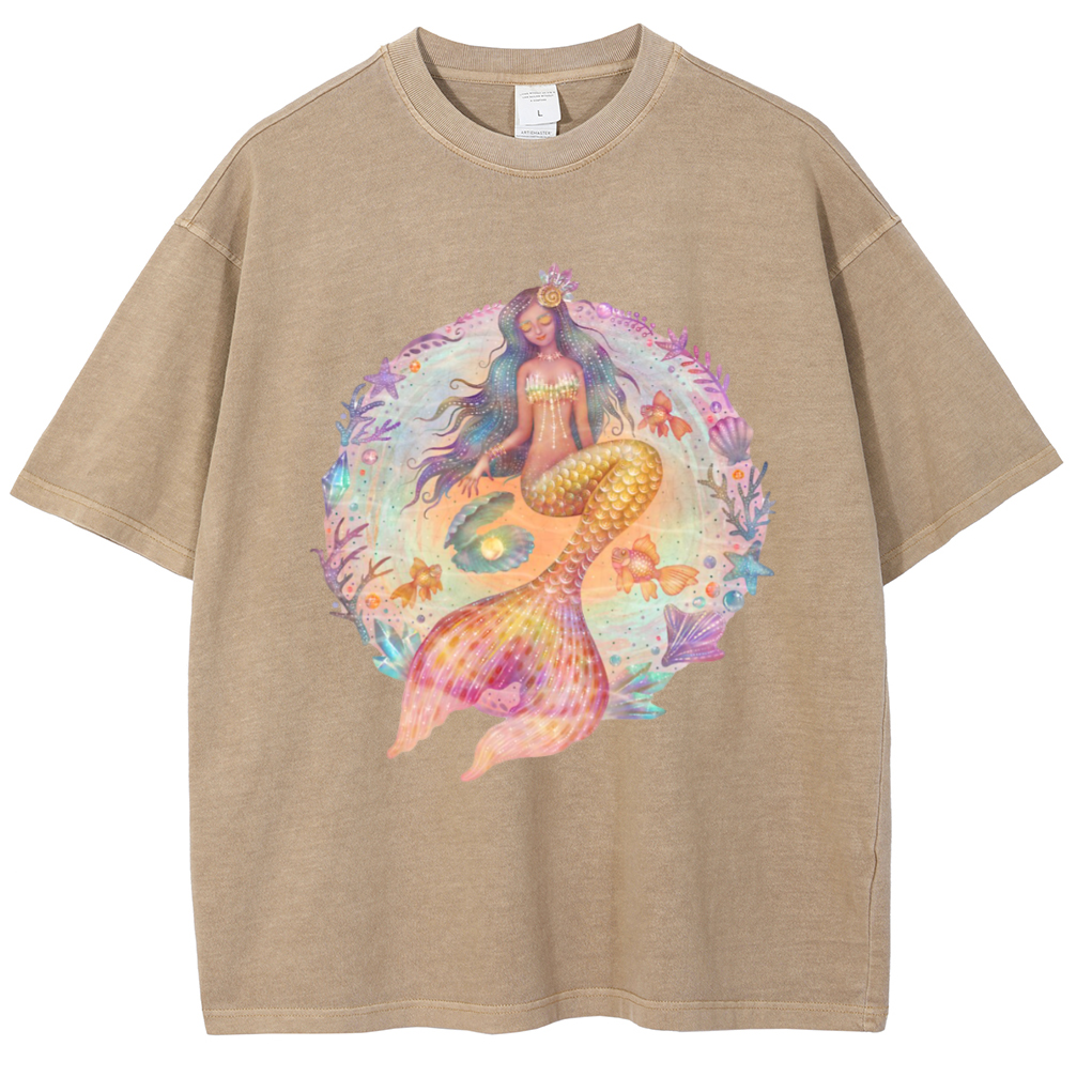 Mens Cotton Wash Solid T-Shirts Oversized Unisex Short Sleeve Streetwear Rap Hip Hop Basic Tee Tops