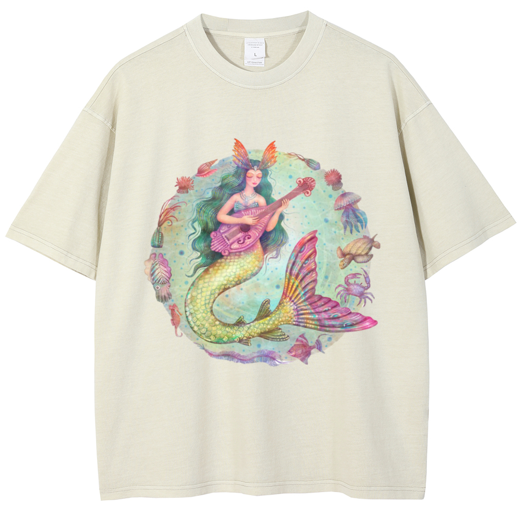 Mens Cotton Wash Solid T-Shirts Oversized Unisex Short Sleeve Streetwear Rap Hip Hop Basic Tee Tops