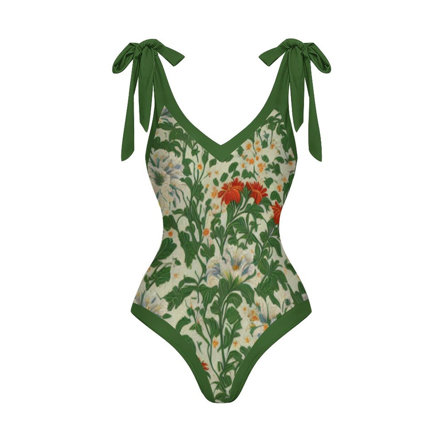 Casual Printed One-Piece Swimsuit And Cover Up 2305102482