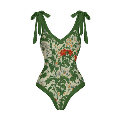 Casual Printed One-Piece Swimsuit And Cover Up 2305102482