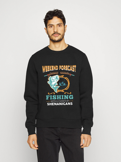 Men's Round Neck Casual Fishing Printed Long Sleeve Sweatshirt