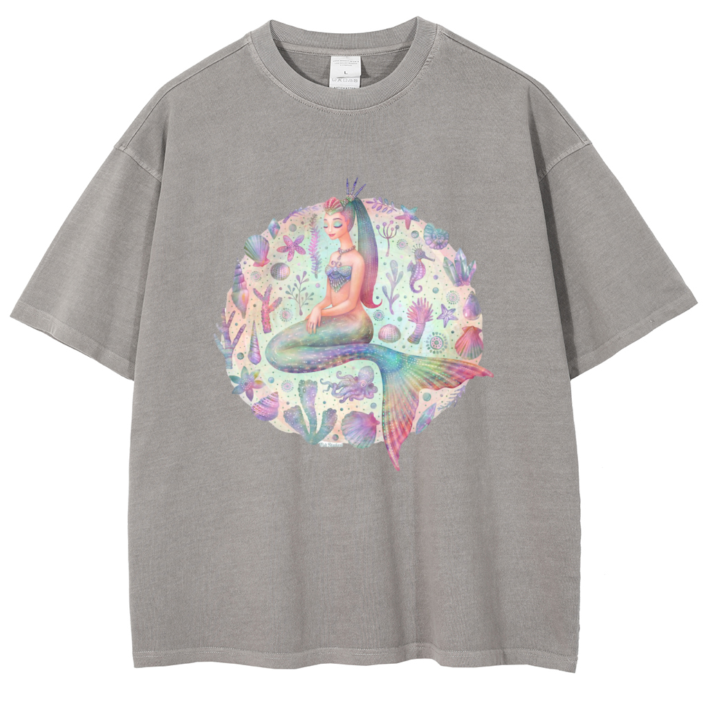 Mens Cotton Wash Solid T-Shirts Oversized Unisex Short Sleeve Streetwear Rap Hip Hop Basic Tee Tops