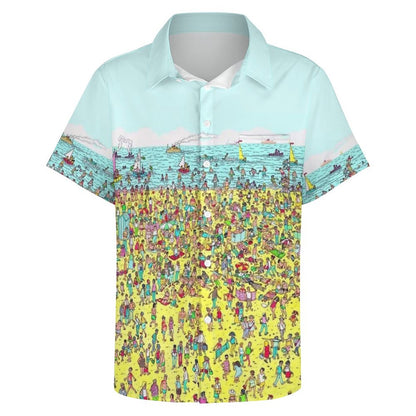 Men's Find The Game Print Casual Short Sleeve Shirt 2306102382